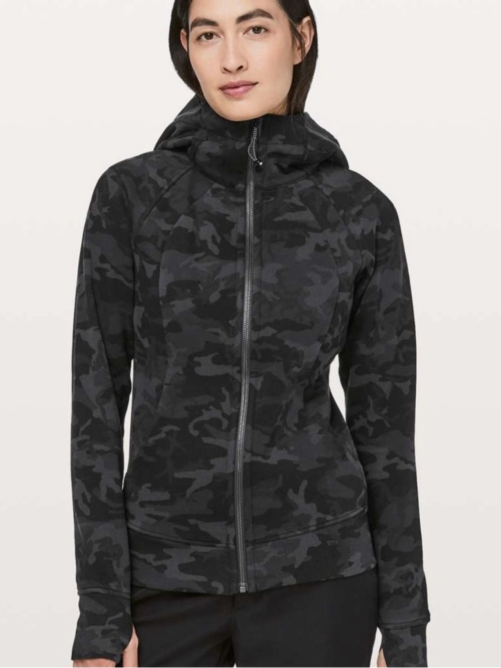 Lululemon Women's Black Grey Camo Scuba Hoodie Jacket - New with Tags
